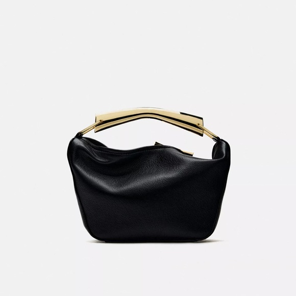 Zara Elegant Black Leather Handbag - Picture 1 of 4